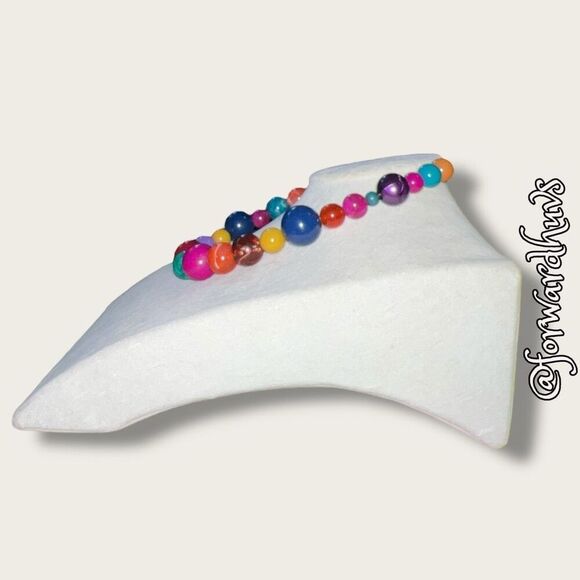 Bundle Sale 3 for $15 | 18-Inch Multicolored Marbled Bead Necklace - Picture 4 of 7